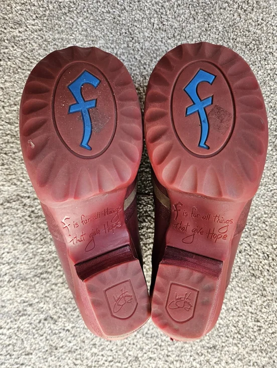 Fluevog Hopefuls Vow In Burgandy Fits Like 9-9.5 Size 10 Rounded Toe Laces - Picture 5 of 16